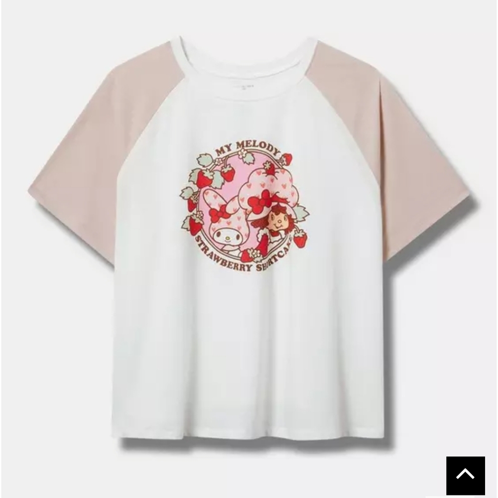 TORRID 3 Raglan T-Shirt - White and Pink